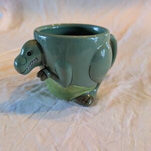 2/16$ Green Dinosaur Ceramic Mug - Whimsical Dino Coffee Cup